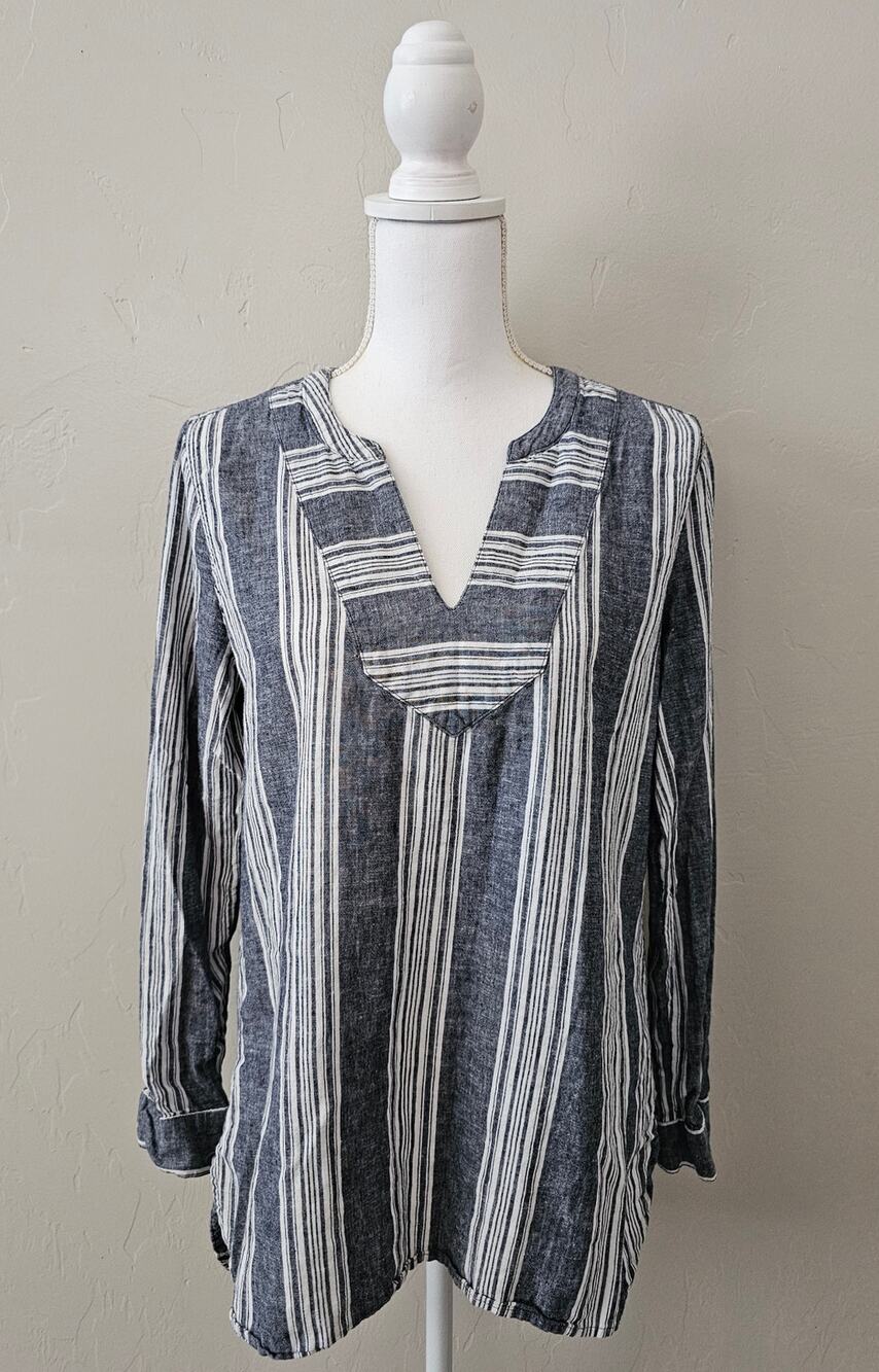 Old Navy Striped Linen Blend Tunic